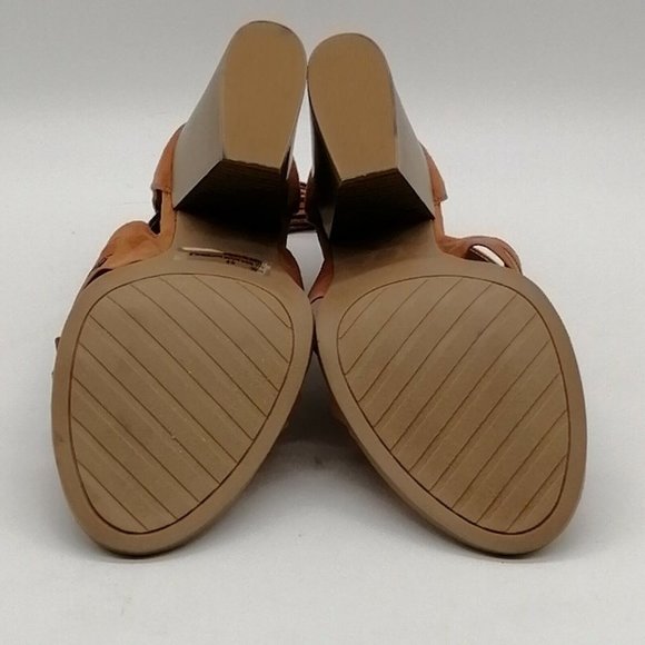 Qupid Women Block High Heel Ankle Strap Sandal Heel Zipper Cushion Brown Sz 8.5 - Picture 3 of 10